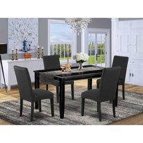 East West Furniture Dining Room Set Black, DUDR5-BLK-24