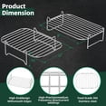 thumbnail image 3 of Air Fryer Rack for Ninja Dual Basket DZ201 DZ401 DZ550, 2Pcs Stackable Stainless Steel Grill Rack, 3 of 9