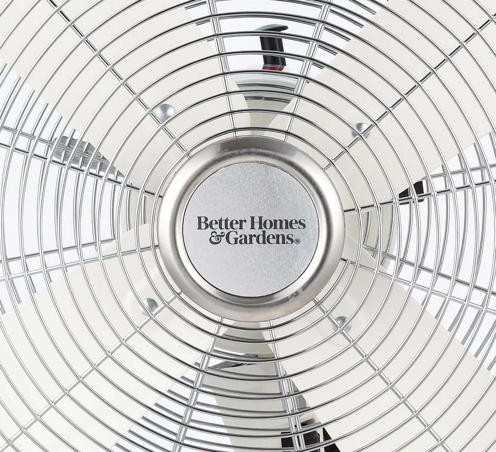 Better Homes & Gardens 16" 3-Speed Retro Metal White Adjustable Height Oscillating New Pedestal Fan