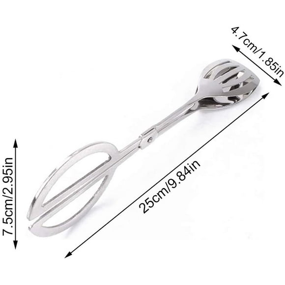 Stainless Steel Salad Tongs, Kitchen Tongs, Stainless Steel Serving Tongs, Scissor Salad Tongs, Buffet Tongs, for Salad, Bread, Cake, Buffet, Various Snacks