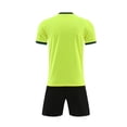 thumbnail image 4 of SGFCWSX Mens Soccer Set 2 Piece Striped V Neck Quick Dry Short Sleeve Shirt and Shorts Football Training Athletic Outfit Green Size 3XL, 4 of 9