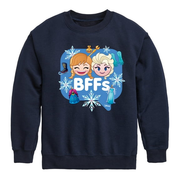 Disney Emoji - Anna and Elsa - Toddler And Youth Crewneck Fleece Sweatshirt
