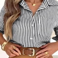 thumbnail image 4 of WMTBSRSW Women's Striped Button Down Shirts 2025 Tredny Long Sleeve Shirts Oversized Boyfriend Blouses Collared Work Dressy Tops with Pockets, 4 of 8