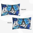 thumbnail image 4 of Balery Blue And White Butterflies Pillow Covers,Bed Pilowcases,Reversible Plush Throw Pillow Covers End Pillow Encasement,Pillow Case - 20"X30", 4 of 9