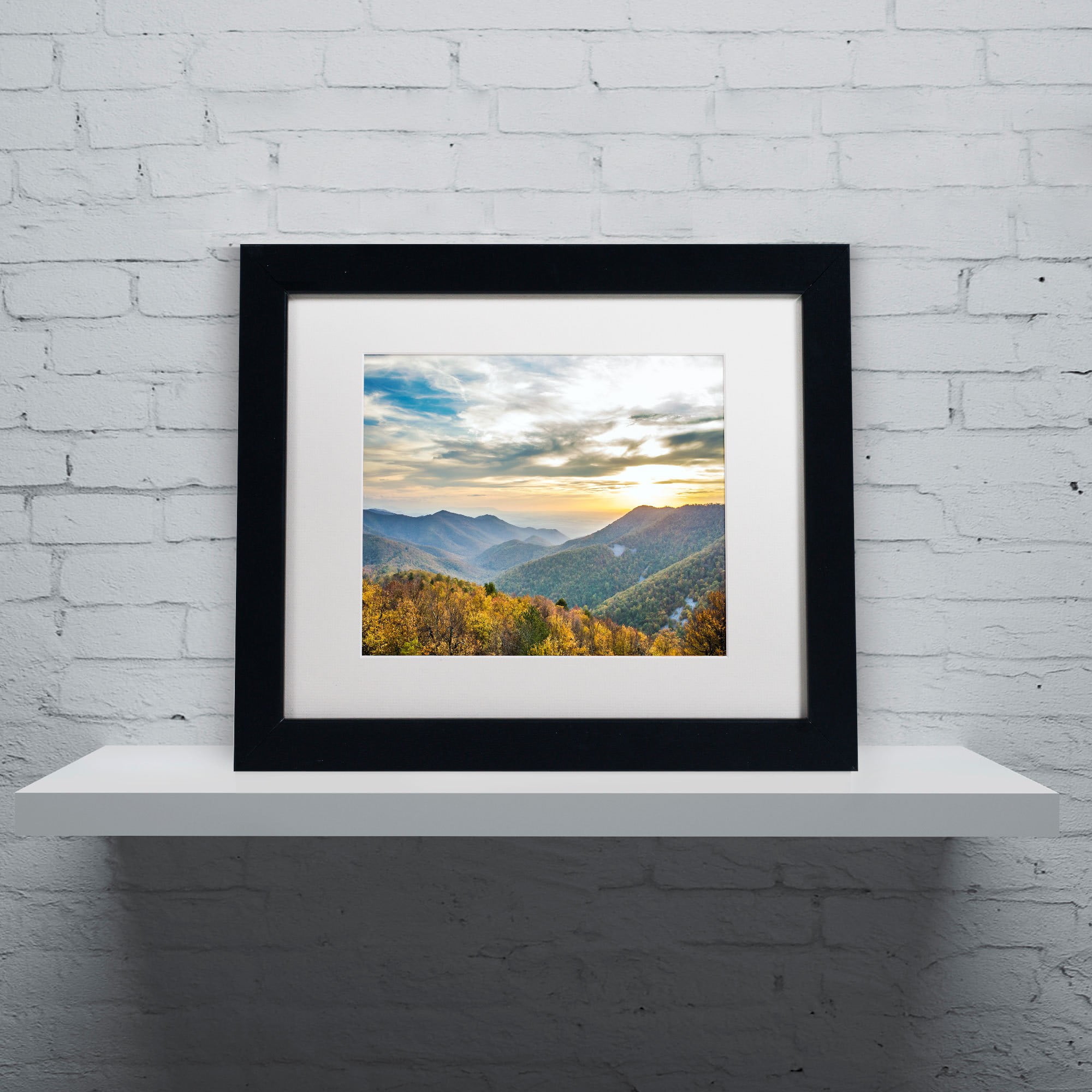 Trademark Fine Art "Shenandoah" Canvas Art by Pierre Leclerc, White Matte/Black Frame