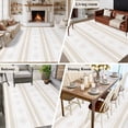 thumbnail image 6 of Khaki Stripe Pattern Washable Area Rug 5 x 8 ft Boho Cream Beige Stripes Farmhouse , Soft Non Slip Rugs Stain Repellent Indoor Felt Carpet for Living Dining Room Bedroom Home Office, 6 of 9