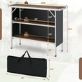 thumbnail image 4 of Costway Folding Camping Table Aluminum Portable Picnic Table with 2-Tier Shelves Coffee, 4 of 10
