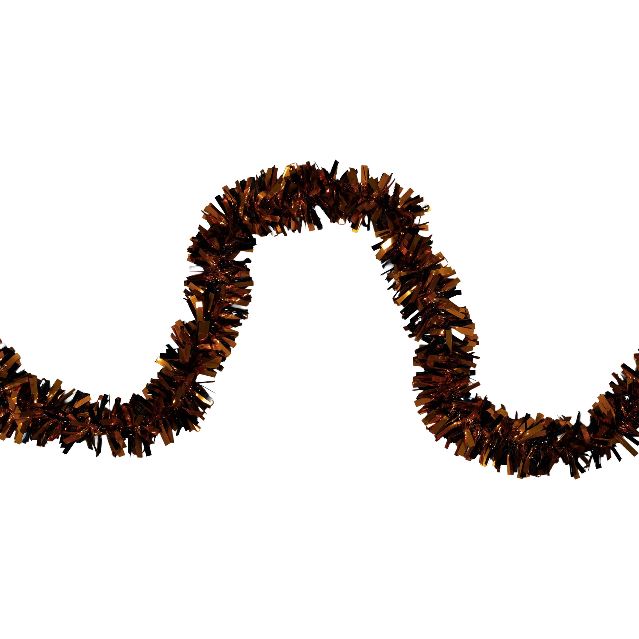 Wide-Cut Tinsel Garland, Orange and Black, 12', Halloween by Way To Celebrate
