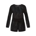 thumbnail image 4 of No Boundaries Women's Crochet Top Coverup with Long Sleeves, Sizes XXS - XXL, 4 of 4