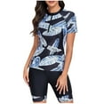 thumbnail image 1 of FhsagQ Paréo pour Femmes Grande Taille Ouvert à l'Entrejambe Mode d'Été pour Femmes Sport Imprimé Fermeture Éclair Col Rond Manches Courtes Combinaison de Surf Paréo pour Femmes avec Porte-Jarretelles et Bas Noir m, 1 of 8