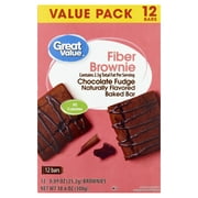 Great Value Chocolate Fudge Fiber Brownie, Value Pack 10.69 oz, 12 Count