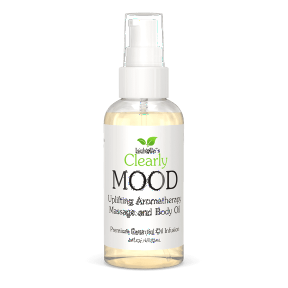 MOOD Aromatherapy Massage and Body Oil, Therapeutic Essential Oils with Almond, Rose, Geranium | Natural After Shower Oil for Couples, Mood Lifting, Date Night, Massage Therapy, Bath, Spa (4 oz)