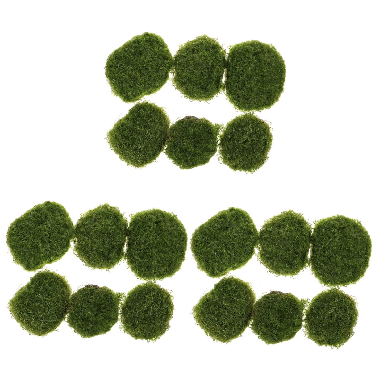 TAILTOSS  Green Foam Plastic Faux Mossy Stones for Home and Office 18Pcs