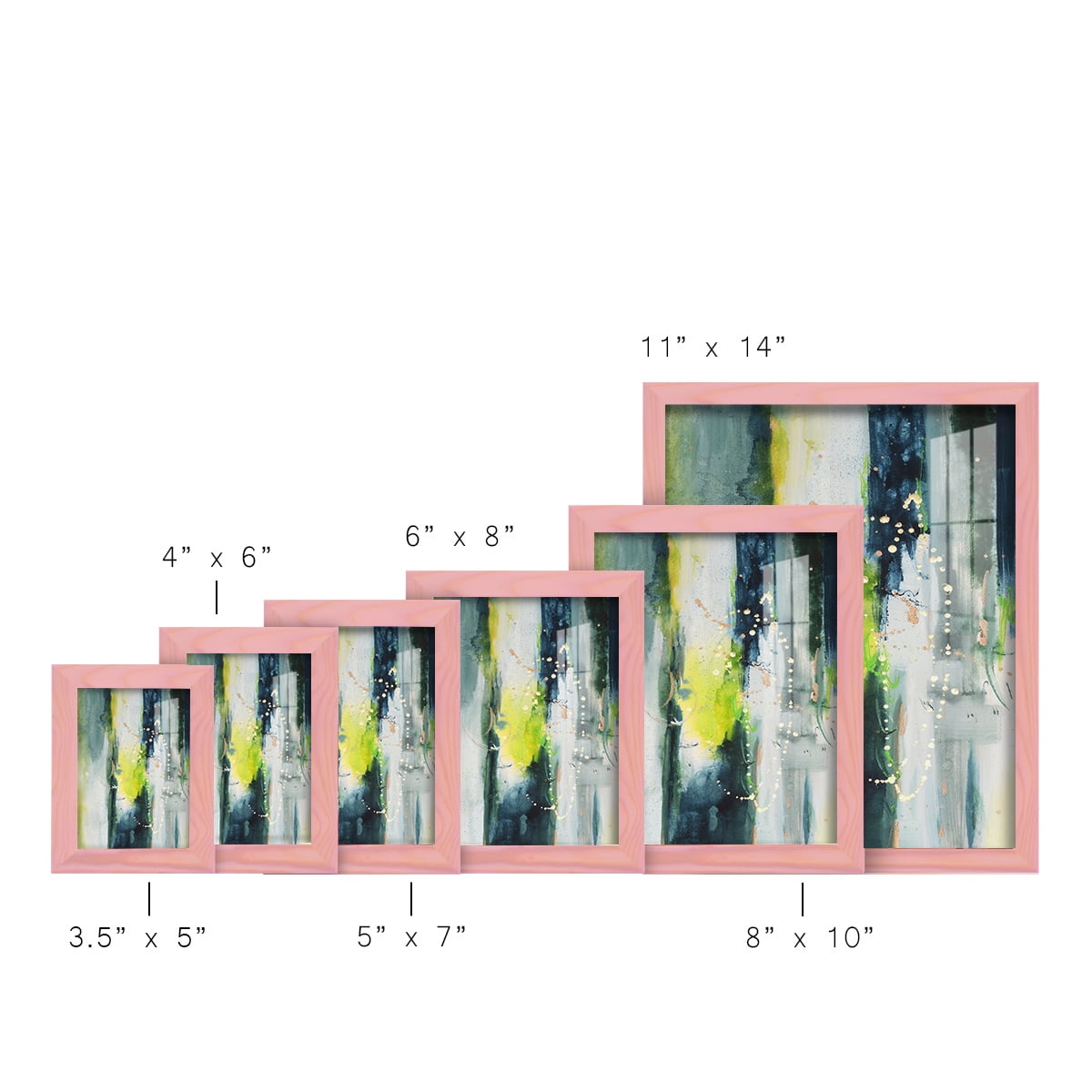 Treetops I - Framed Print w/glass - Sunset Pink