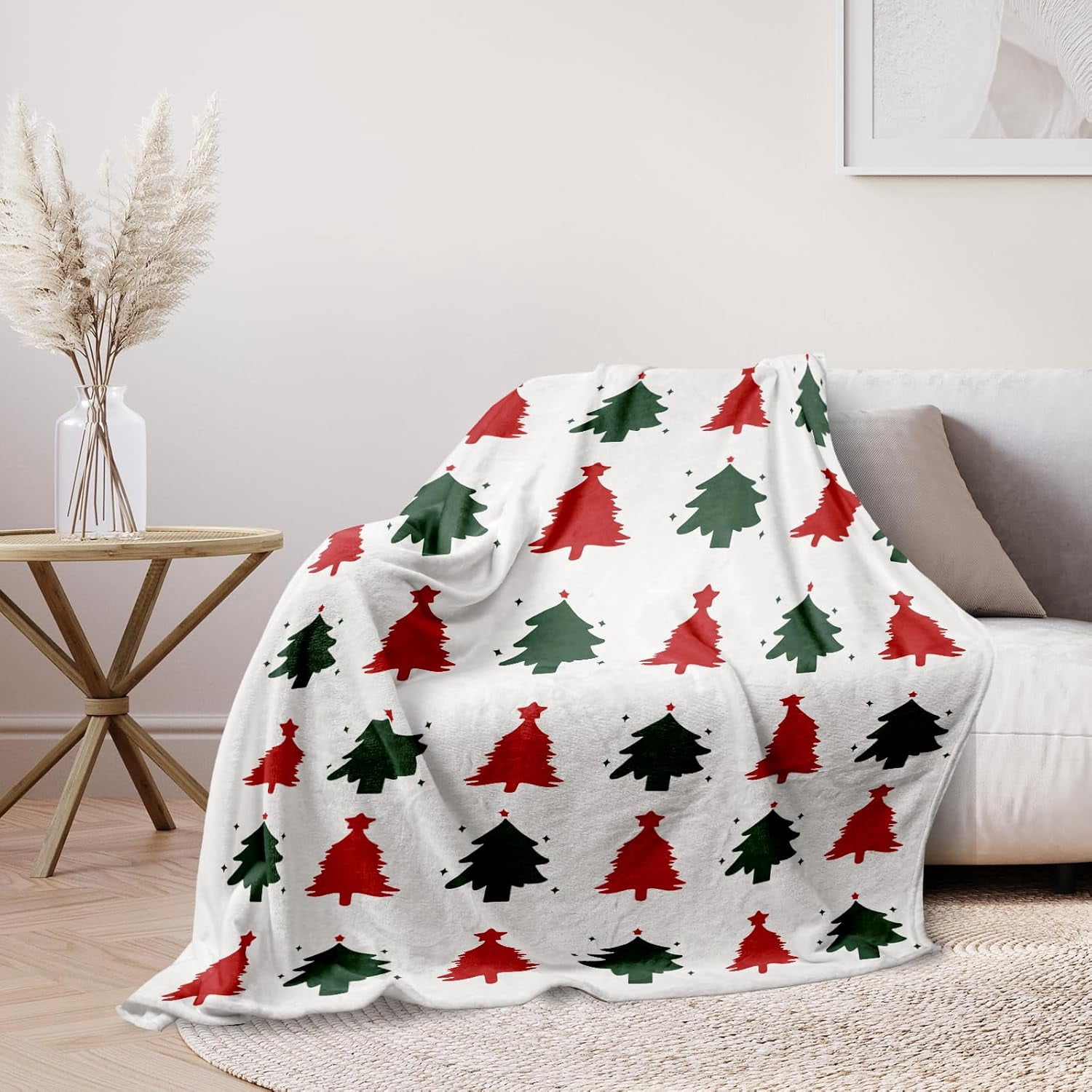 Christmas Throw Blanket for Women Men Christmas Stocking Stuffers for Adults Teens kids Christmas Blanket for Her Him White Elephant Gifts Fuzzy Cozy Christmas Throw Blankets for Couch Bed 40x50
