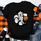 thumbnail image 3 of Camiseta de algodón con estampado de dibujos animados de Disney para niños y niñas, camiseta de verano con estampado de dibujos animados de Kawaii Harajuku, 3 of 5