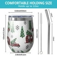 thumbnail image 5 of 12oz Stemless Wine Tumblers White Christmas Car and Camper Pattern Vacuum Insulated Stainless Steel Travel Tumbler Cups Mug with Lid and Straw for Champaign,Cocktail,Beer with Cleaning Brush, 5 of 5