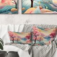 thumbnail image 2 of Designart "Floral Fantasy In Pink And Blue" Floral Throw Pillow - Traditional Pillow For Couch - Insert And Pillows Covers For Bedroom Decor, 2 of 5