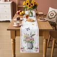 thumbnail image 2 of Happy Easter Rabbit Table Runner 72 Inches, Cute Bunny Spring Flowers Butterfly Bed Runner Dresser Scarves Tabletop for Indoor Outdoor Parties/Ceremony/Banquet, 14" x 72", 2 of 8