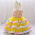 thumbnail image 2 of ZACPNCV Baby Girl Dress Sleeveless Sequins Princess Dresses Toddler Wedding Birthday Party Gown Dresses Yellow 12-18 Months, 2 of 9