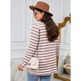 thumbnail image 7 of SHOWMALL Plus Size Ribbed Knit Cardigan for Women, Long Sleeve Button Down Pink Stripe 4X Fuzzy Sweater Open Front with Pockets for Fall Winter Layering, 7 of 7