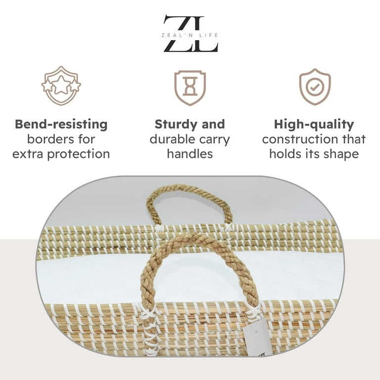 ZEAL'N LIFE Baby Changing Basket, Handmade Seagrass Basket, 02 Waterproof  Changing Pad Covers & Wood Calendar, Moses Basket for Babies, (Seagrass  Basket) 