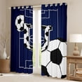 thumbnail image 2 of Feelyou Initial U Curtains Pack of 2 (42x84 Each), Football Soccer Curtains Blackout, 2 of 6