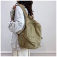 thumbnail image 2 of KKLDOGS Washed Canvas Casual Backpack, Soft Lightweight Daily Daypack, Large Capacity Travel Rucksack With Front Pocket, Simple Multipurpose Shoulder Bag, 2 of 4