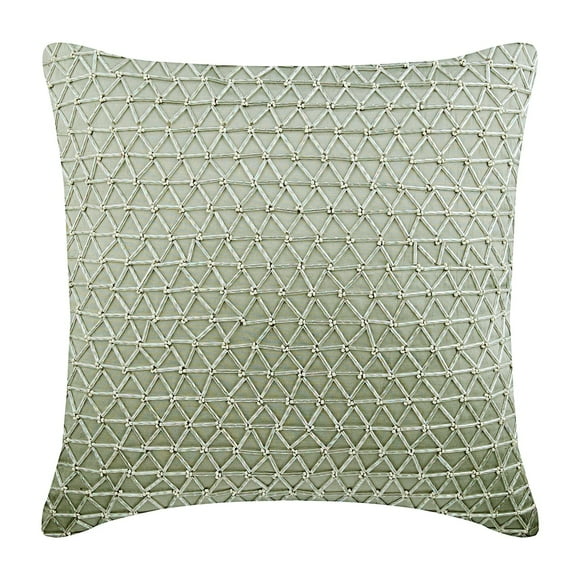 The HomeCentric Cushion Cover, Decorative Pillow Covers Pack of 2, 14x14 inch (35x35 cm) Silver, Silk Throw Pillow Covers, Handmade Pillow Covers, Geometric Pillow Cover, Decorative - Silver Tower