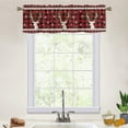 thumbnail image 4 of Innerwin Christmas Thermal Insulated Kitchen Valance Cafe Tier Scarf Xmas Short Window Curtain Rod Pocket Half Window Drapes Slot Top Curtain Panel Style-J 1pc-Top Valance: W:18''x H:54'', 4 of 6