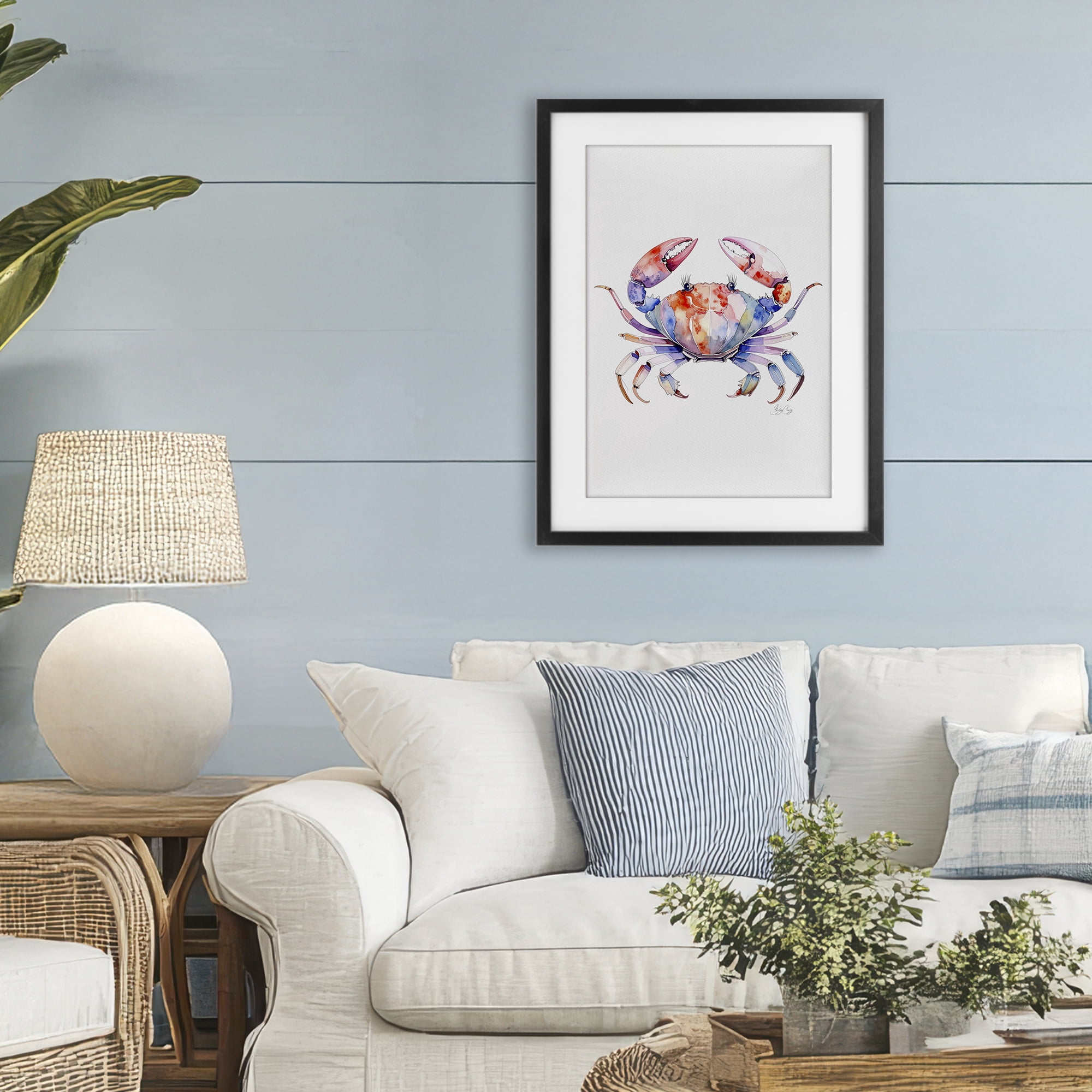 Stupell Industries Tide Dancer Crab Black Framed Print Under Glass, design by Shelly Craig