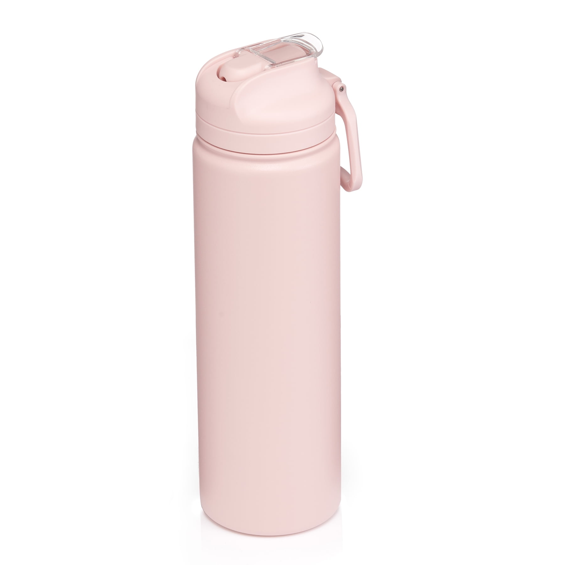 Mainstays 24 fl oz Pearl Blush Solid Print Insulated Stainless Steel Water Bottle with Flip-Top Lid
