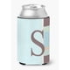 thumbnail image 1 of Monograma inicial de la letra S - Abrazadera aislante para bebidas de lata o botella de rayas azules, 1 of 1