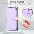 thumbnail image 6 of Crossbody Wallet Case for iPhone 13 Pro Chain Lanyard & Wrist Hand Strap Case with Card Slots Zipper Pocket Kickstand, Premium PU Leather Magnetic Clasp Shockproof Flip Cover, Purple, 6 of 9