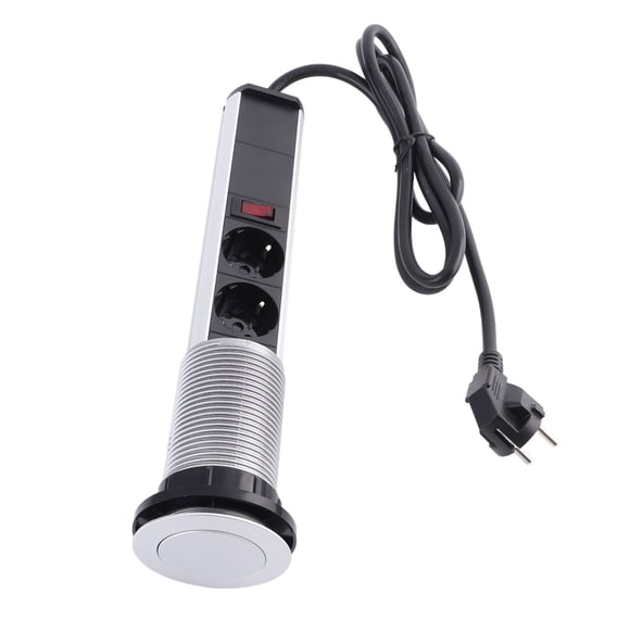 Aluminum Alloy & PC Flame Retardant 16A Pop-Up Countertop Outlet with 3 Power Jacks and USB Ports - Fully Sealed, Waterproof, Space-Saving Embedded Design for Home, Office, Mall, 4S Shop & Commercial