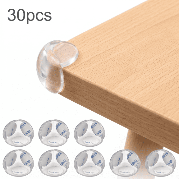 ROSEXIXI Table Corner Protectors 30Pcs Soft PVC Round Safety Guards Clear Table Edge Protector Transparent Furniture Shield For Sharp Desk Surfaces Baby Proof Corners And Edges