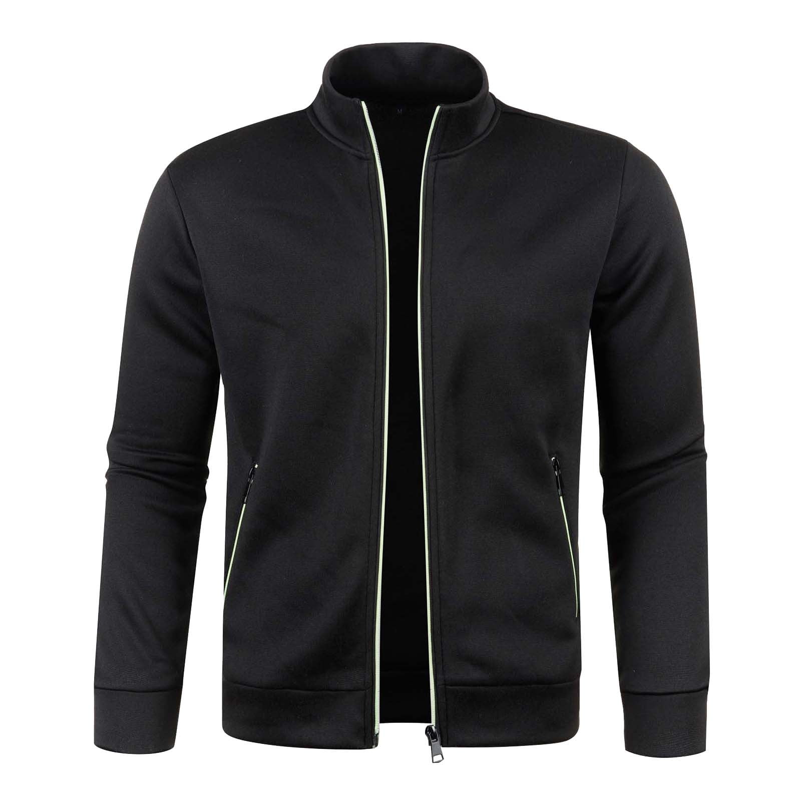 Hpapadks Men's Track Jackets Lightweight Full Zip Tops Casual Slim Fit Coat Workout Running Athletic Active Jacket With Pockets