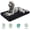 Black, variant on OhGeni Orthopedic Large Dog Bed 35in, Deluxe Pet Bed for Crates, Waterproof and Washable, 25D Egg Crate Foam Pad Anti-Slip Sleeping Mat for Cats Breeds, 35" x 22", Gray