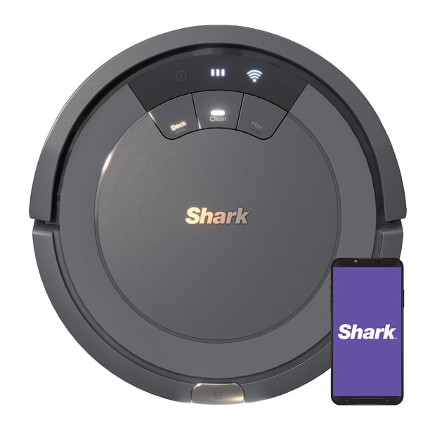 Shark AV753 ION Aspiradora robótica, conexión Wi-Fi, tiempo de ejecución de 120 minutos, compatible con Alexa, limpieza multisuperficie, gris (reacondicionado)