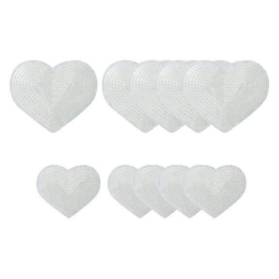 Uxcell Sequin Heart Iron on Patches, Embroidered Sew Sequin Glitter Patch Appliques, 10 Pack White, 2 Size