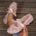 thumbnail image 2 of FRSASU Ballet Flats for Women Soft Breathable Lace Dressy Flats Ladies Wedding Slip On Low Wedge Shoes Pink, 2 of 9