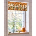 thumbnail image 4 of Valances for Windows, Retro Fall Orange Maple Leaf Pumpkin Linen Texture Rod Pocket Short Window Valance Curtains Holiday Window Treatment for Kitchen Living Room Bathroom, 60"x18", 4 of 6
