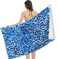 thumbnail image 2 of PHYHOO Blue Animal Skin Leopard Print , Sand Free Microfiber Beach Blanket, Absorbent Bath Towels for Swimming Pool, Camping, Picnic, 30x60in, 2 of 8