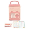 thumbnail image 3 of Piggy Bank Electronic, Fingerprint Password Cash Piggy Bank Handle Design Fingerprint Password With Cardstock For Kids For Storage Money Pink, 3 of 8