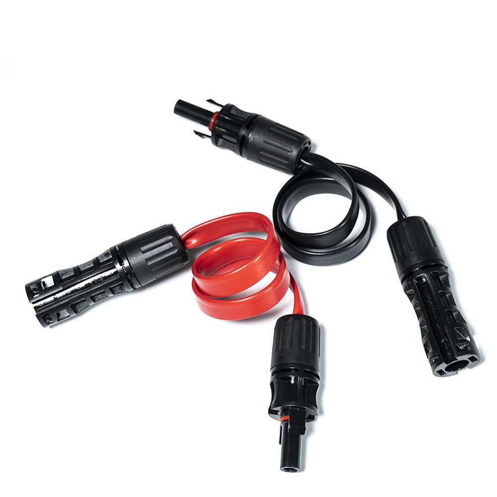 1 Pair Solar Panel Flat Photovoltaic Extension Cable for Connecting Inverters