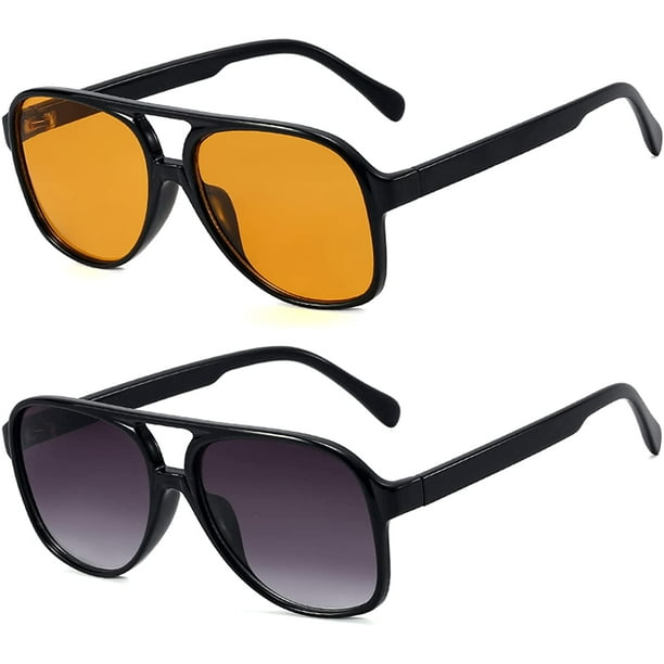 HTOOQ Vintage Aviator Sunglasses for Women Men Retro 70s Glasses