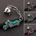 thumbnail image 2 of Keychain Pendant Motorcycle Shape Zinc Alloy Key Chain with Electroplated Double Helmet Design Cool Street Style Key Holder Backpack Car Accessory, 2 of 8