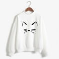 thumbnail image 4 of White Womens Tops Autumn Winter O Neck Solid Color Prints Long Sleeve Pullover Sweatshirt Fall Outfits for Women 2025, 4 of 4