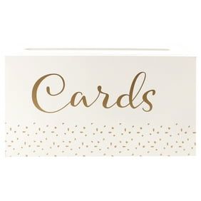 Way to Celebrate White Wood Card Box with Removable Lid, Wedding Dcor