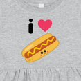 thumbnail image 4 of Inktastic I Love Hot Dogs Girls Baby Dress, 4 of 5